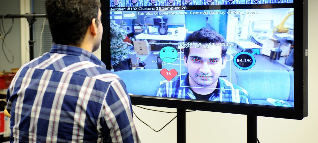 image of guy testing AI camera